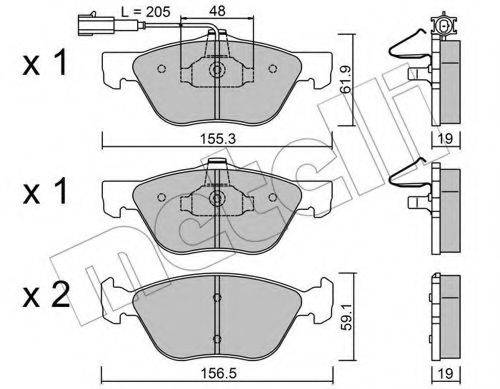 METELLI 2200832 Комплект гальмівних колодок, дискове гальмо