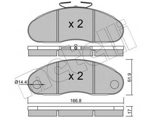 METELLI 2201112 Комплект гальмівних колодок, дискове гальмо