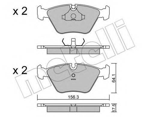 METELLI 2201221 Комплект гальмівних колодок, дискове гальмо