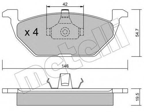 METELLI 2202110 Комплект гальмівних колодок, дискове гальмо