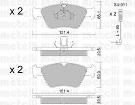 METELLI 2202190K Комплект гальмівних колодок, дискове гальмо