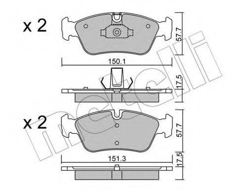 METELLI 2202600 Комплект гальмівних колодок, дискове гальмо