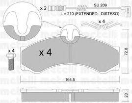 METELLI 2202621K Комплект гальмівних колодок, дискове гальмо