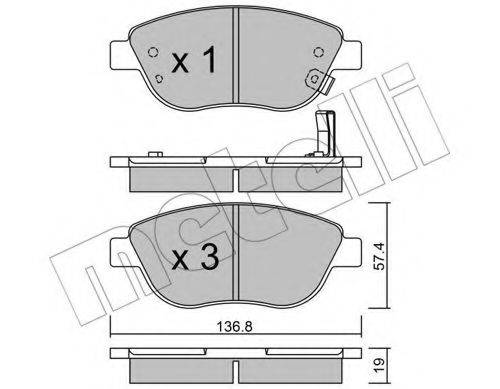 METELLI 2203222 Комплект гальмівних колодок, дискове гальмо