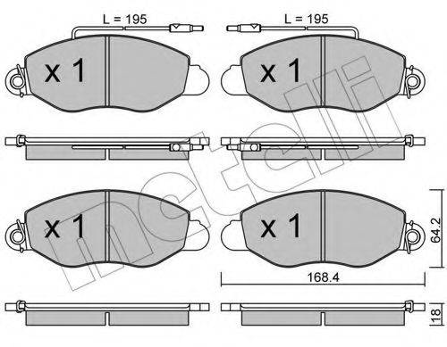 METELLI 2205361 Комплект гальмівних колодок, дискове гальмо