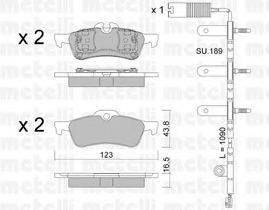 METELLI 2205560K Комплект гальмівних колодок, дискове гальмо