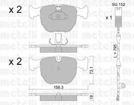 METELLI 2205591K Комплект гальмівних колодок, дискове гальмо