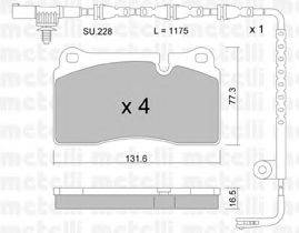METELLI 2206951K Комплект гальмівних колодок, дискове гальмо