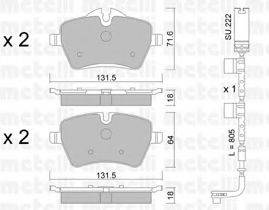 METELLI 2207681K Комплект гальмівних колодок, дискове гальмо