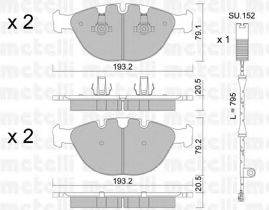 METELLI 2207710K Комплект гальмівних колодок, дискове гальмо