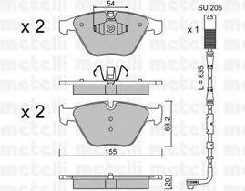 METELLI 2205586K Комплект гальмівних колодок, дискове гальмо