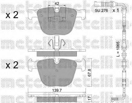 METELLI 2207738K Комплект гальмівних колодок, дискове гальмо