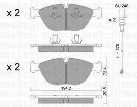 METELLI 2208280K Комплект гальмівних колодок, дискове гальмо