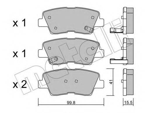 METELLI 2208860 Комплект гальмівних колодок, дискове гальмо