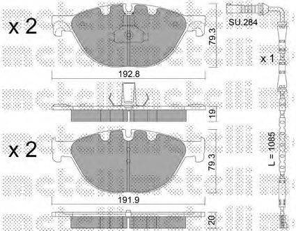 METELLI 2208300K Комплект гальмівних колодок, дискове гальмо