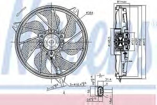 NISSENS 85662 Вентилятор, охолодження двигуна