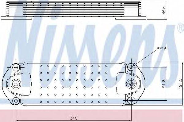 NISSENS 90763 масляний радіатор, моторне масло