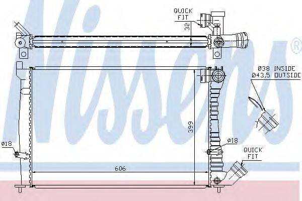 NISSENS 61338A Радіатор, охолодження двигуна