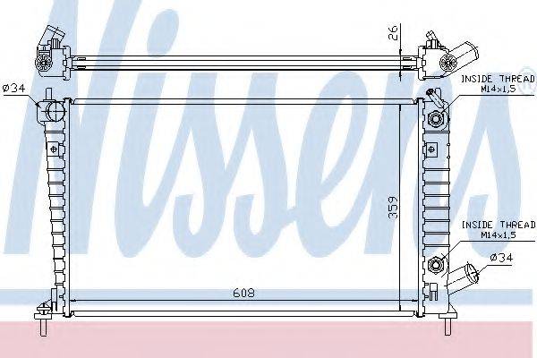 NISSENS 68005A Радіатор, охолодження двигуна