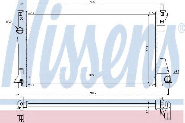 NISSENS 68528 Радіатор, охолодження двигуна