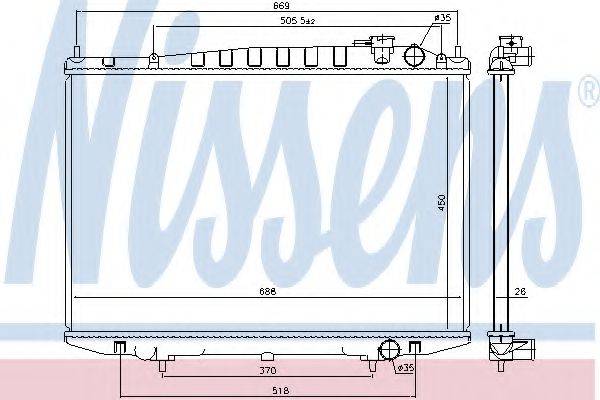 NISSENS 68749 Радіатор, охолодження двигуна