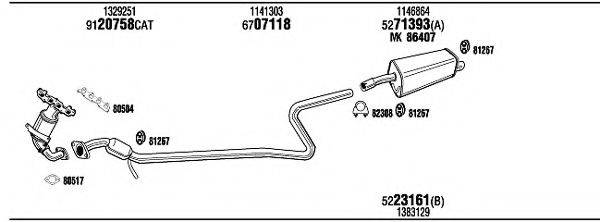 WALKER FOT16085 Система випуску ОГ