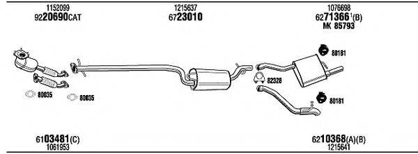 WALKER FOT16969 Система випуску ОГ