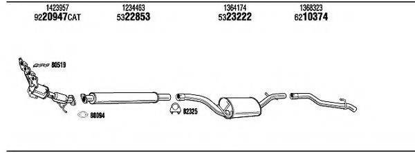 WALKER FOT18095 Система випуску ОГ