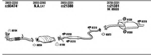 WALKER HY40014 Система випуску ОГ