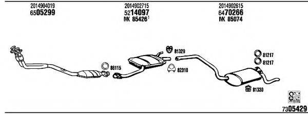 WALKER MB30043 Система випуску ОГ