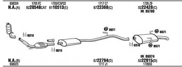 WALKER PEH09982B Система випуску ОГ