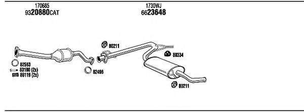 WALKER PEH16644 Система випуску ОГ