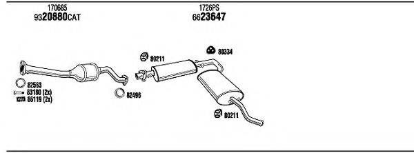 WALKER PEH16749AA Система випуску ОГ