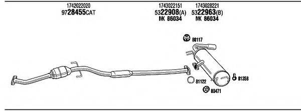 WALKER TOH14906 Система випуску ОГ