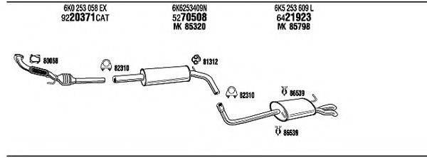 WALKER VW20566 Система випуску ОГ