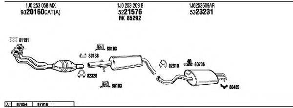 WALKER VW20662 Система випуску ОГ