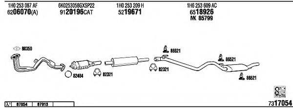 WALKER VW36081 Система випуску ОГ