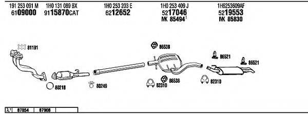 WALKER VW36154 Система випуску ОГ