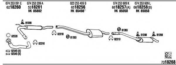 WALKER VW72237 Система випуску ОГ