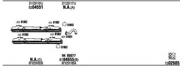 WALKER VW72240D Система випуску ОГ