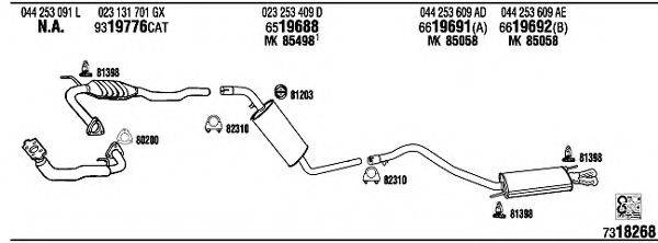 WALKER VW72263 Система випуску ОГ