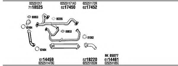 WALKER VW72284 Система випуску ОГ