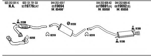 WALKER VW72295 Система випуску ОГ