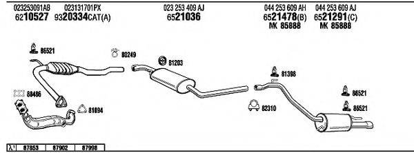 WALKER VW72298 Система випуску ОГ