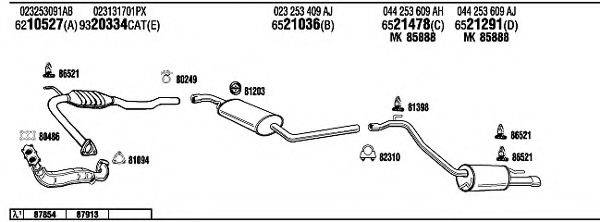 WALKER VW72301 Система випуску ОГ