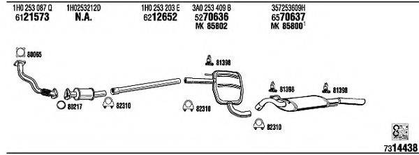 WALKER VW80358 Система випуску ОГ