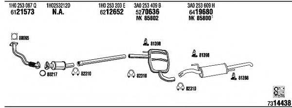 WALKER VW80360 Система випуску ОГ