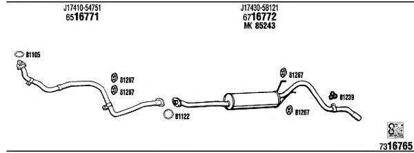 WALKER VW85005 Система випуску ОГ