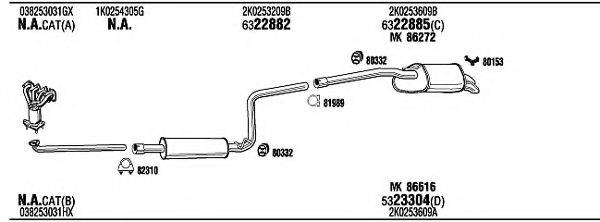 WALKER VWH17808 Система випуску ОГ