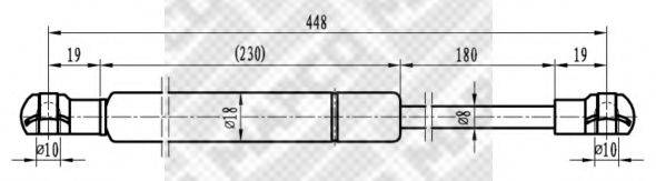 MAPCO 91304 Газова пружина, кришка багажника